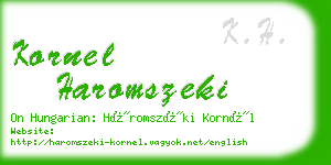 kornel haromszeki business card